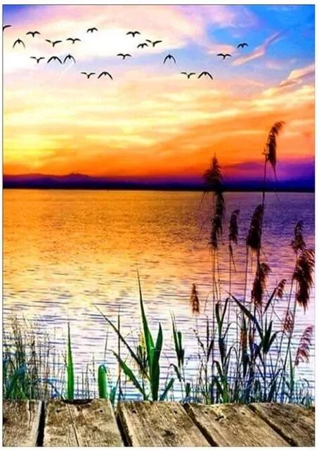 Malowanie po numerach. Zachód słońca 40x50cm - tantis.pl