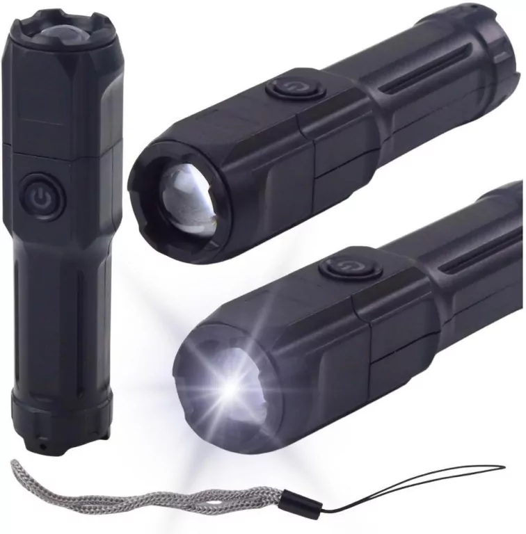 Latarka led regulacja zoom 3 tryby świecenia - tantis.pl