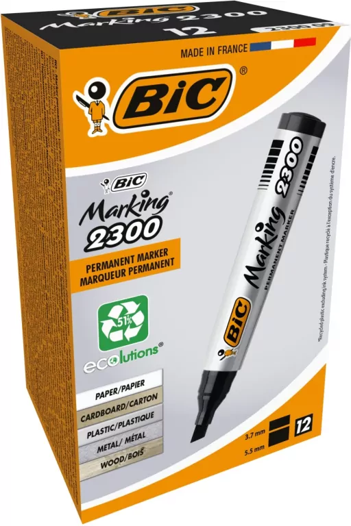 Marker Marking 2300 ścięty czarny  BIC - tantis.pl