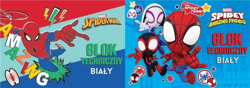 Blok techniczny A4/10K biały. Spider Man - tantis.pl