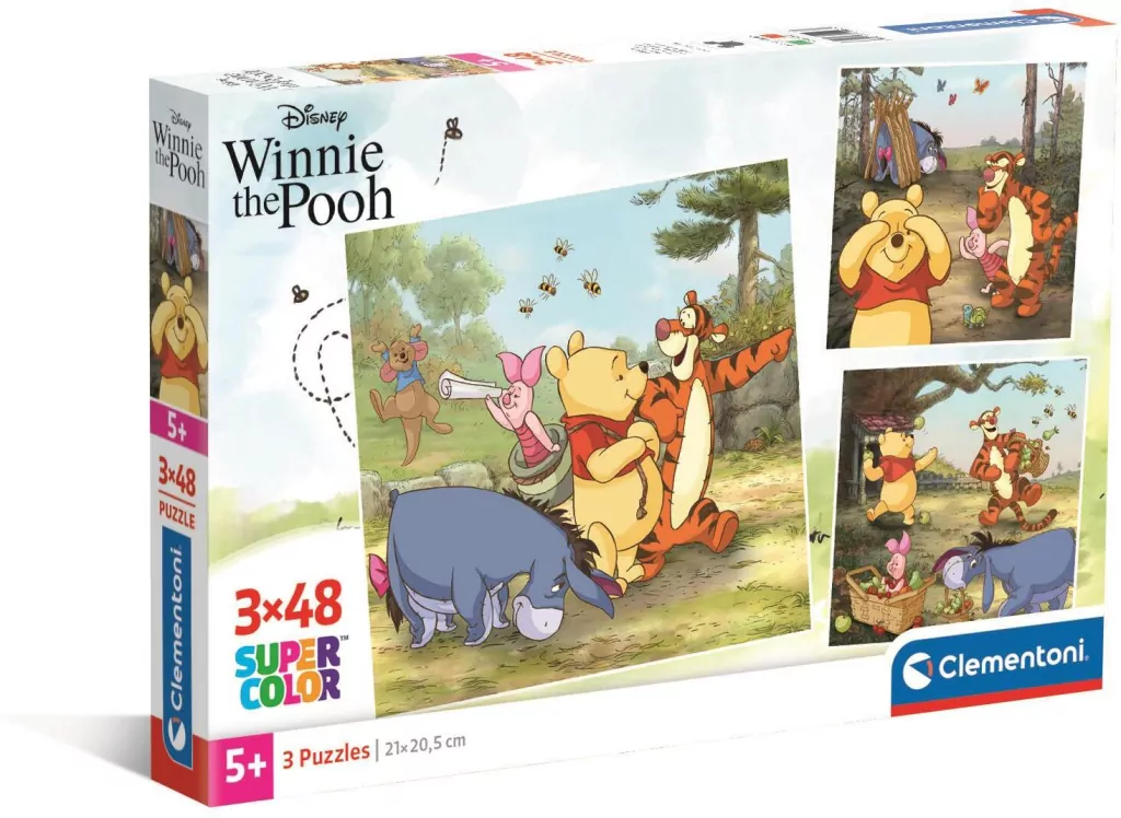 Puzzle 3 x 48  Super Color Winnie The Pooh - tantis.pl