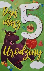 Karnet. Urodziny 5 chłopiec