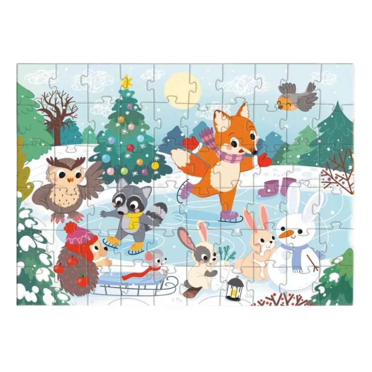 Puzzle 60. Pory roku. Zabawa na łyżwach - tantis.pl
