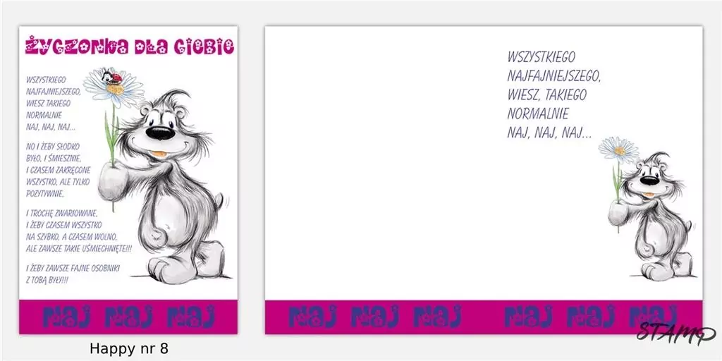 Karnet Happy B6 + koperta. Wzór nr 08 - tantis.pl