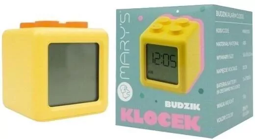 Budzik klocek żółty - tantis.pl