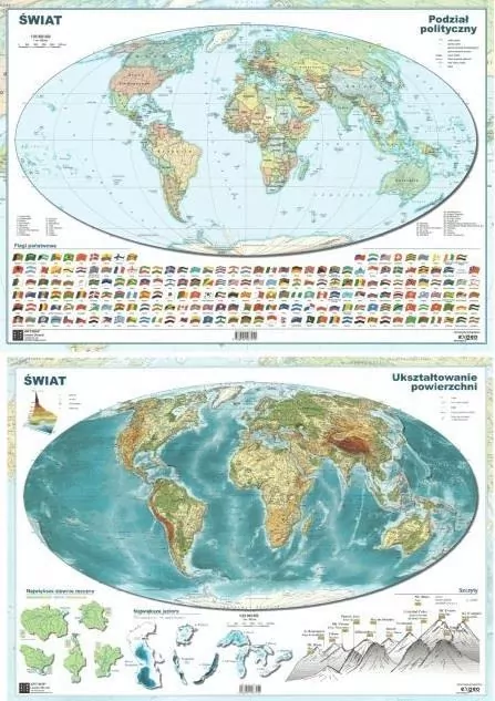 Mapa świata A2 Dwustronna ścienna - tantis.pl
