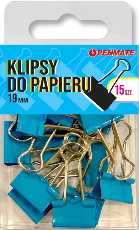 Klipsy do papieru 19mm jasnoniebieskie - tantis.pl