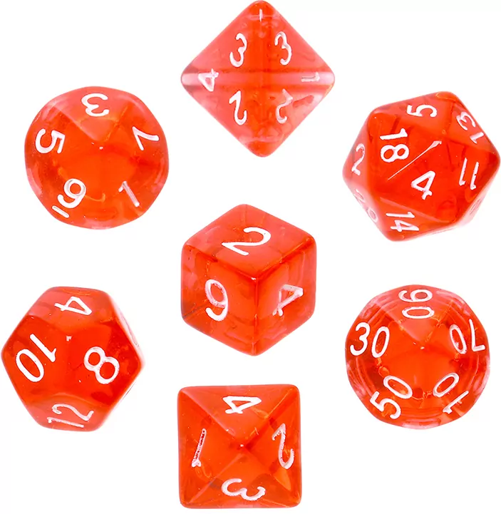 Komplet kości REBEL RPG - Mini Kryształowe - Czerwone - tantis.pl