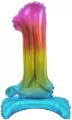 Balon foliowy 1, stojący, tęczowy, 38 cm - tantis.pl
