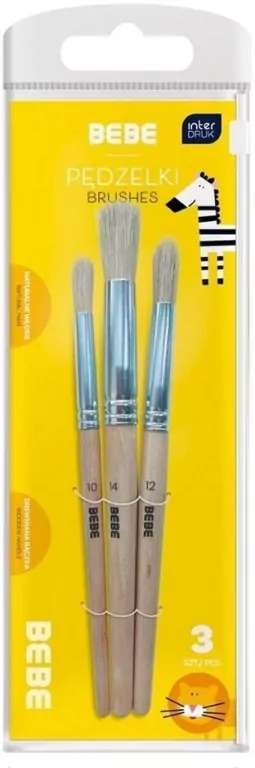 Pędzelki drewniane jumbo Bebe Kids 3szt - tantis.pl