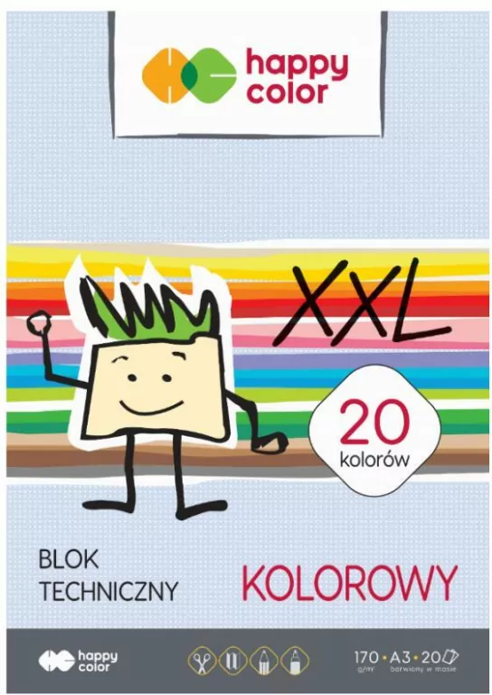 Blok techniczny kolorowy A3/20k 170g - tantis.pl