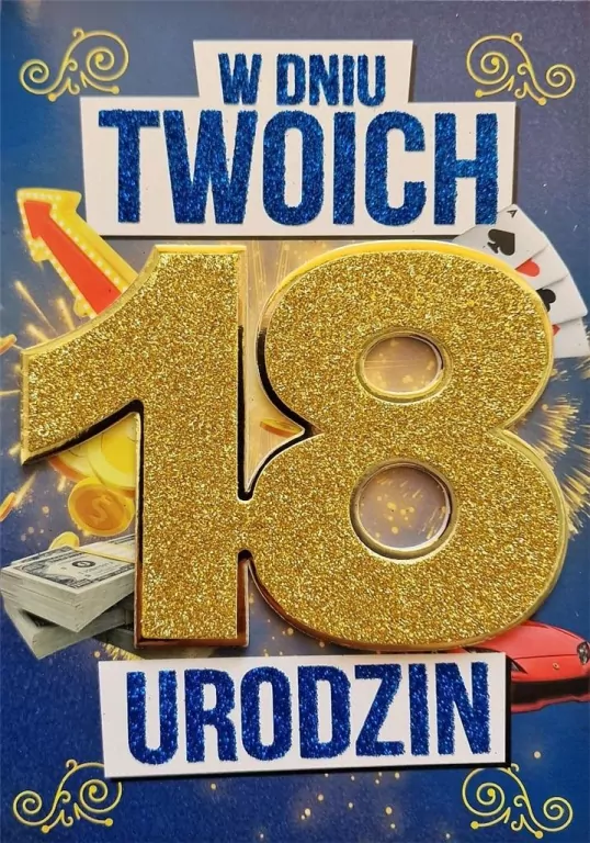 Karnet Urodziny 18 męskie - tantis.pl