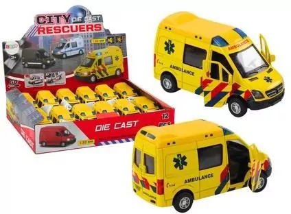 Ambulans karetka 1:32 światła dźwięk napęd żółta - tantis.pl