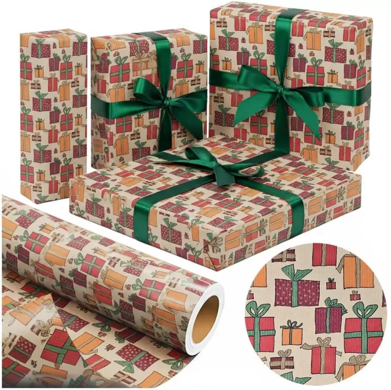 Papier kraft Kolorowe Prezenty X-Strong 38cmx20m - tantis.pl