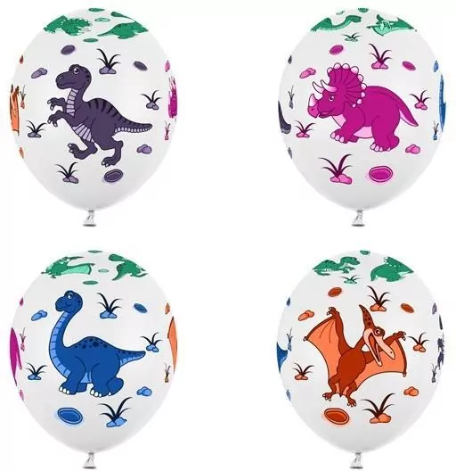 Balony Dinozaury. Białe 30cm - tantis.pl