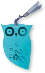 Zakładka do książek ze wstążką - Sowa turkusowa