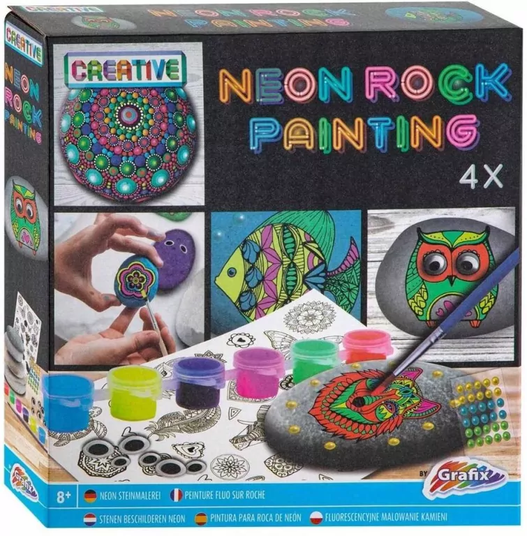 Zestaw do malowania kamieni neonowy - tantis.pl