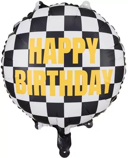Balon foliowy Szachownica Happy Birthday, 45cm - tantis.pl