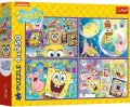 Puzzle 4x250. Szalony świat Sponge Boba - tantis.pl