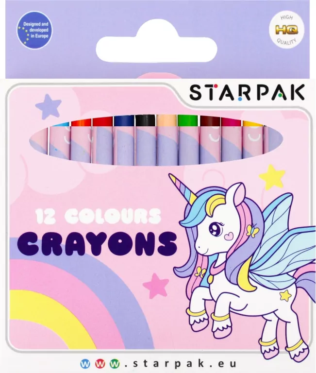 Kredki woskowe 12 kolorów Unicorn - tantis.pl