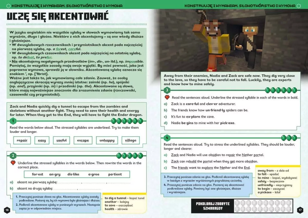 Język angielski. Minecraft. Megazadania 12+ - tantis.pl