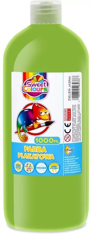 Farba plakatowa zielona jasno zielona, 1000ml - tantis.pl