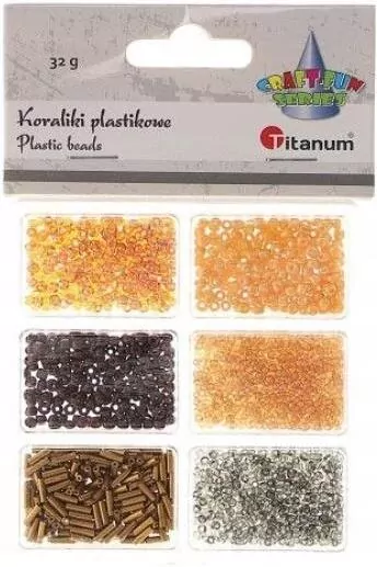 Koraliki plastikowe 6 rozmiarów 32g - tantis.pl