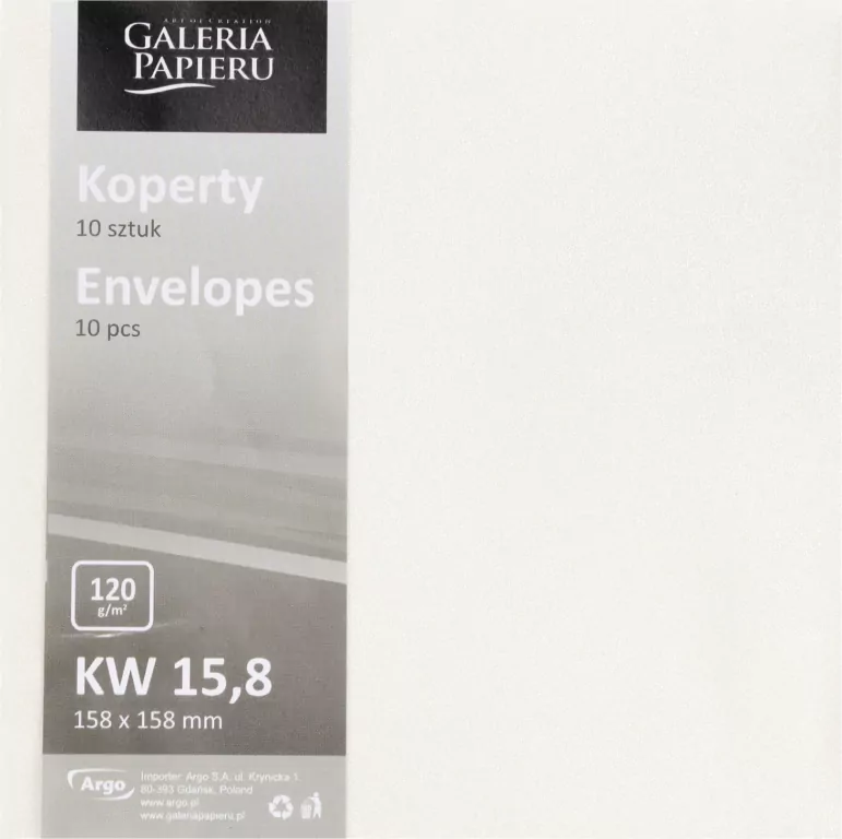 KOPERTA 158X158 HK BIA MILL GAL PAP PB OP10SZT - tantis.pl
