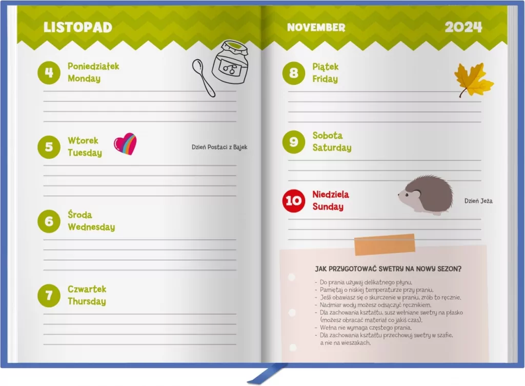 Kalendarz 2024-2025 szkolny Leniwiec - tantis.pl