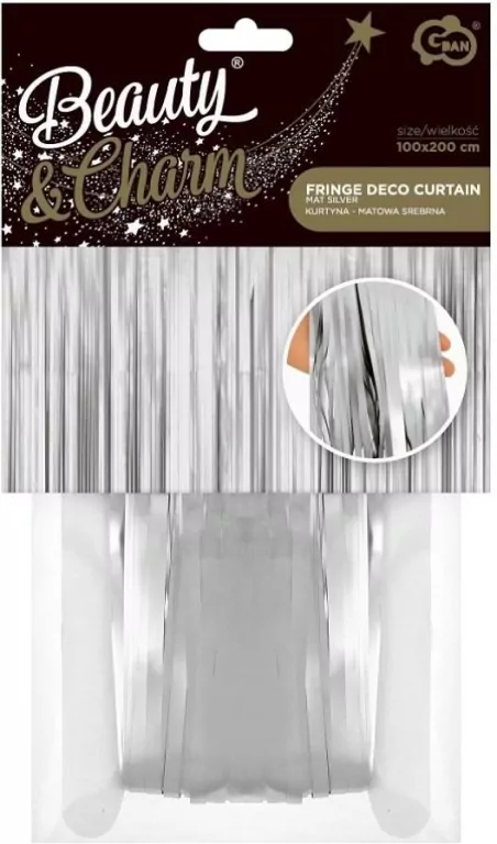 Kurtyna matowa srebrna 100 x 200cm - tantis.pl