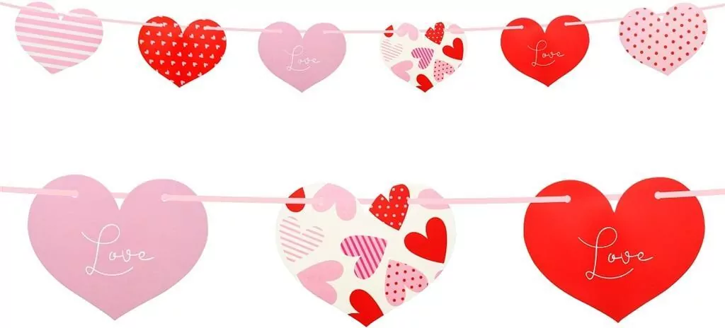 Girlanda papierowa Serca wzorki 200cm - tantis.pl