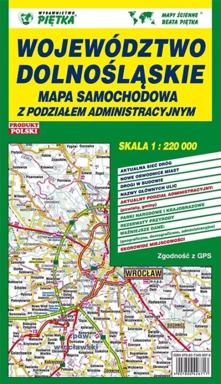 Województwo Dolnośląskie 1:220 000 mapa samoch. - tantis.pl