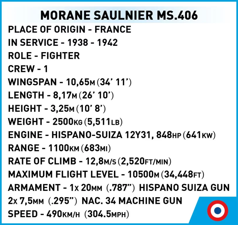 HC WWII Morane-Saulnier MS.406 - tantis.pl