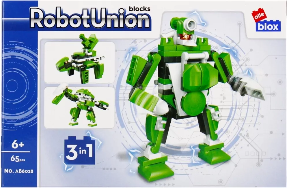 Klocki konstrukcyjne Alleblox RobotUnion 65el zielony - tantis.pl