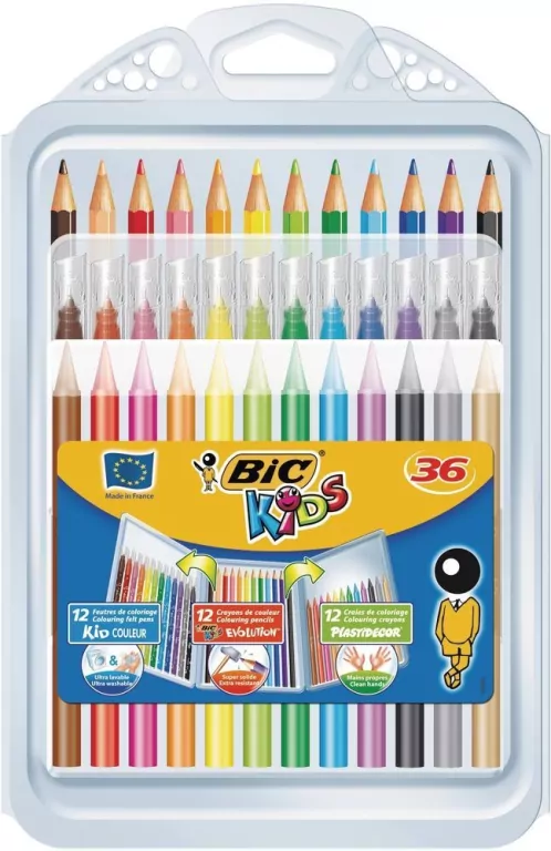 BIC. Zestaw 3w1 kredki, 36 sztuk - tantis.pl