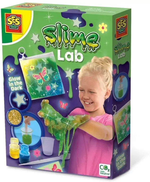 Zestaw świecący w ciemności. Slime Lab