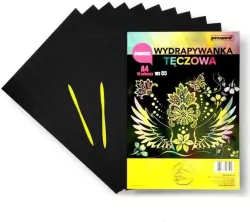 Wydrapywanka tęczowa A4 WZ-5 (10 arkuszy) multikolor + 2 rylce