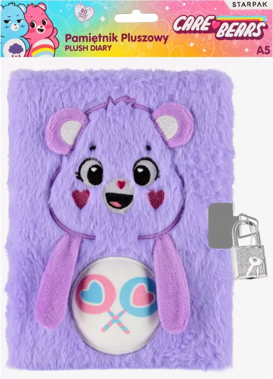 PAMIETNIK PLUSZ ZAM A5/80K CARE BEARS FIOLET STK - tantis.pl