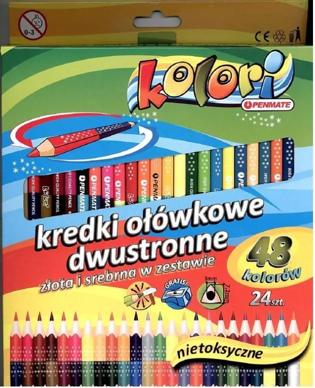Kredki Premium Kolori 24szt-48 kolorów PENMATE - tantis.pl