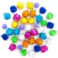 Pompony poliestrowe mix metalizowane, 40 szt. (KSPO-005) - tantis.pl