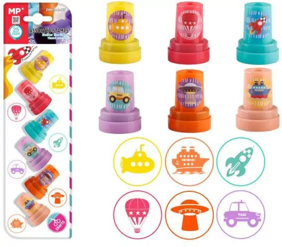 Stempelki dla dzieci pojazdy, 6 sztuk - tantis.pl