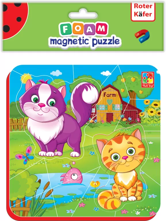 Miękkie magnetyczne puzzle. Kotki na wsi - tantis.pl