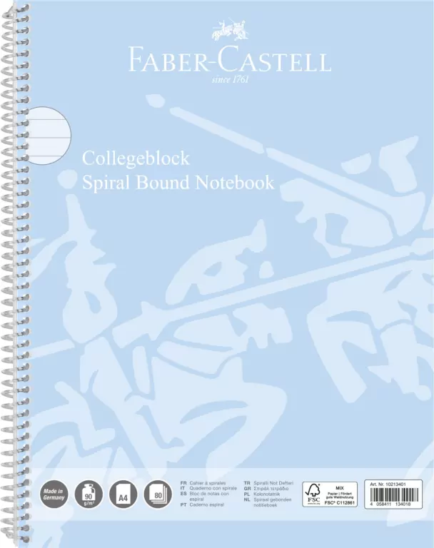 Kołonotatnik A4 Faber-Castell 80 k. w linię błękitny - tantis.pl