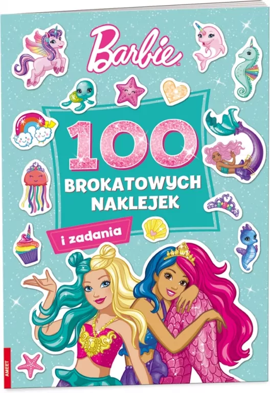 100 Brokatowych naklejek. Barbie dreamtopia - tantis.pl