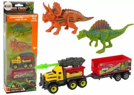 Zestaw dinozaury 2szt+ auto z rakietą i naczepą - tantis.pl