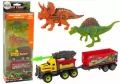 Zestaw dinozaury 2szt+ auto z rakietą i naczepą - tantis.pl