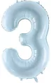 Balon foliowy cyfra 3 72cm jasny niebieski - tantis.pl