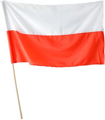 Flaga Polski 110x68 na drzewcu