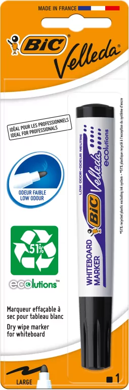 BIC Velleda Ecolutions. Marker suchościeralny, czarny - tantis.pl