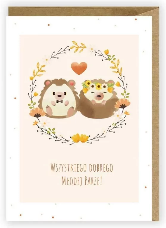 Kartka okolicznościowa, eko koperta Ślub K009 - tantis.pl